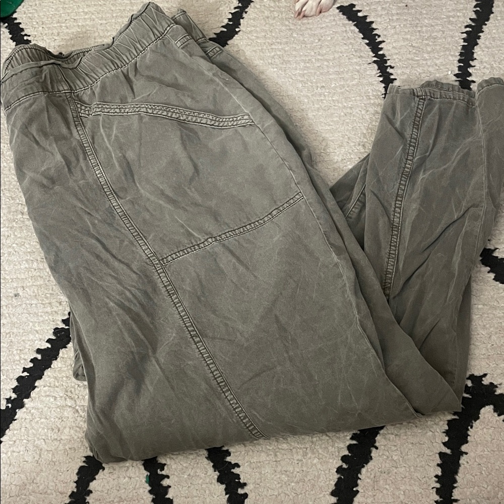 Utility Green Washed Joggers